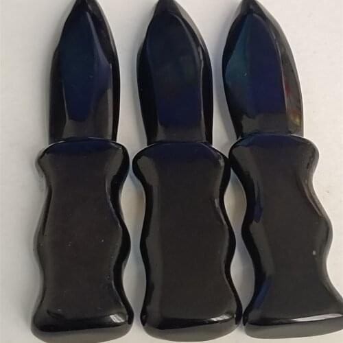 1pc Natural Quartz Crystal Dagger Hand Carved Crystal Obsidian Knife Crafts Healing Crystal Stone Home Decoration Gifts