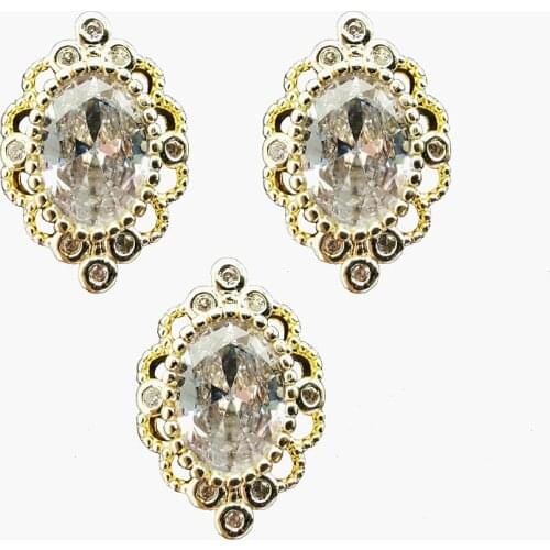 1Pc Shinning Zircon Nail Art Charms Flatback Alloy Charming Pendant Jewelry For Nail 3D Designer Manicure Large Rhinestones