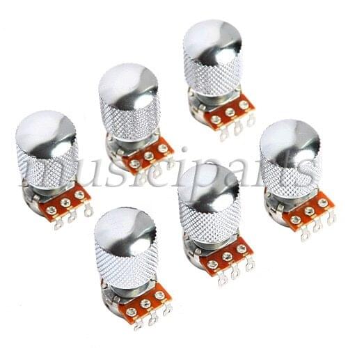 6 Set Guitar Volume Potentiometer B500K 16mm Base Dia+Control Knob