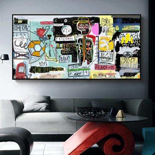 Abstract Pattern Modern Culture Style Graffiti Street Inspirational Wall Art Canvas Picture for Home Decor No Frame