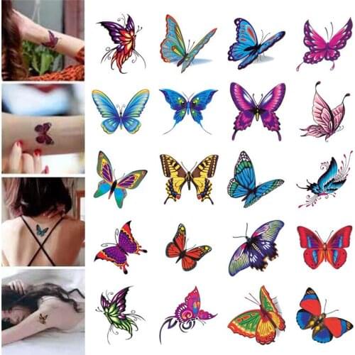 Watercolor Butterfly Temporary Tattoo Sticker Waterproof Women Fake Tattoos Men Children Body Art Hot Design Wholesale