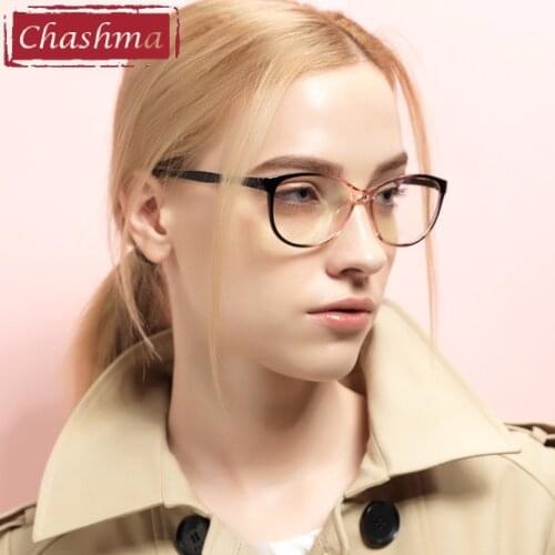 Chashma TR 90 Cat Eyes Black Brown Wine Red Eyeglasses Fresh Myopia Spectacle Student Fashion Prescription Glasses Frame