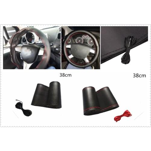 Car steering wheel cover DIY size 38 cm fiber leather hand-sewn for Opel Astra g/gtc/j/h Corsa Antara Meriva Zafira