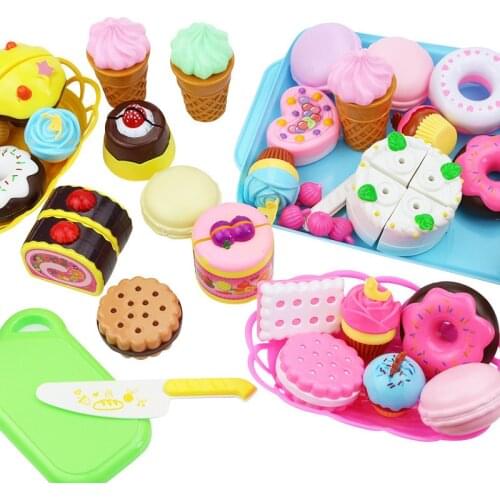 Childrens Dessert Food Toys Plastic Kitchen Commodity Shopping Food Cake Ice Cream Pretend House Play Toy For Kids Boys Gift