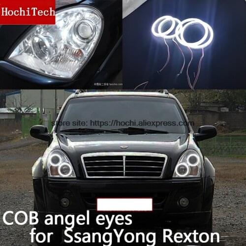 For Ssangyong Rexton 2006 2007 2008 2009 2010 2011 COB Led day Light White Halo Cob Led Angel Eyes Ring Error Free Ultra bright