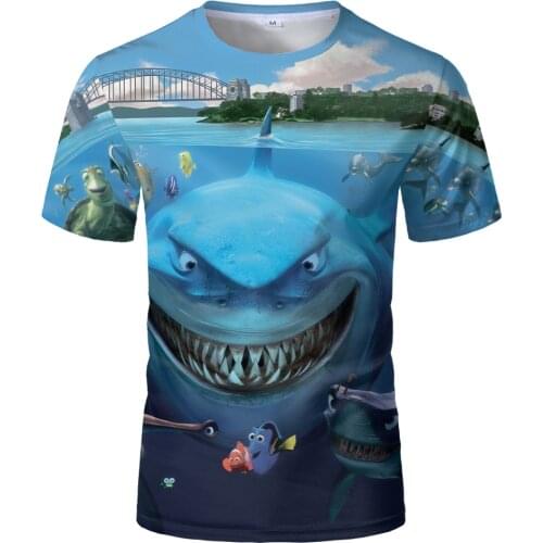 2021 New Kids T-shirt Small Fish 3D Printed Boys T-shirt Fishing 3D Cool Print O Collar Casual Short Sleeve Tops men clothing