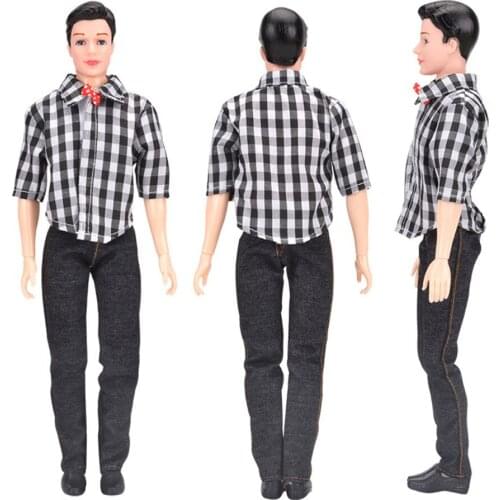 HIINST childrens toys Boy Doll with Casual Wear Plaid Doll Clothes Jacket Pants Outfits Suit 2020 HOT SELL