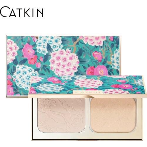 CATKIN Makeup Face Pressed Powder Foundation Compact Matte Conceal Pores Silky Smooth Creamy Texture