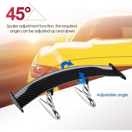 Mini Rear Small Wing Spoiler, 17cm Universal Carbon Fiber Tail Spoiler Wing Decoration Adjustable Racing Tail Wing