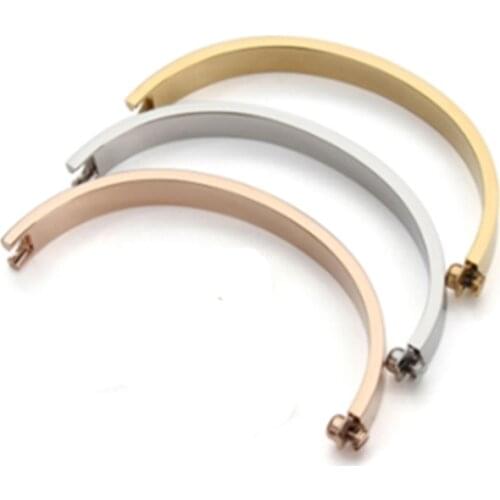 Mode acier inoxydable ligne horizontale tournevis amant Bracelets Femme cristal Bracelet Bracelets pour femmes hommes Pulseiras