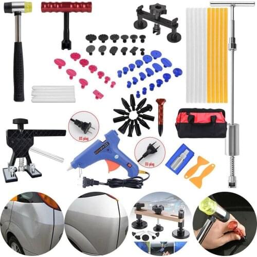 Paintless Dent Repair Remover Removal Tool Kit Professional Car Dent Remover Tools Bridge Puller T Puller Hot Glue Kits