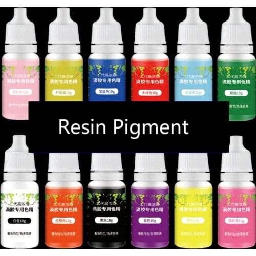 12 Colors Epoxy Resin Pigment Kit Transparent Epoxy UV Resin Coloring Dye Pigment Resin Colorant Dye Fading Resistance
