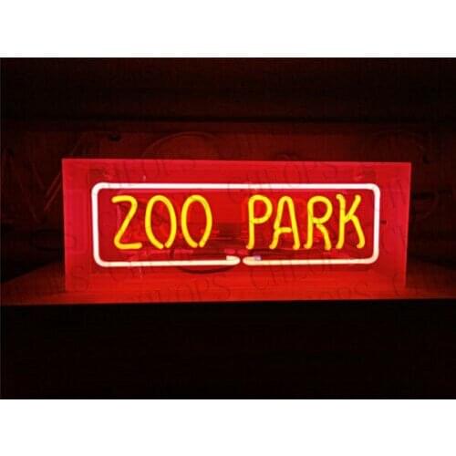 Zoo Park Neon Signs Real Glass Tube Acrylic Box Gift Beer Bar Pub Bedroom Wall Homeroom Girlsroom Party Decor Lamp 14"x5"