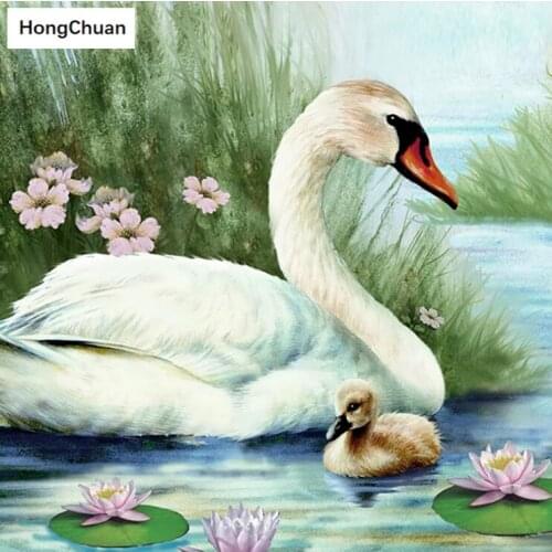 New Year 5D DIY Square/Round Diamond Painting White Goose Cross Stitch Mosaic Christmas Diamond Embroidery Home Decoration Gift