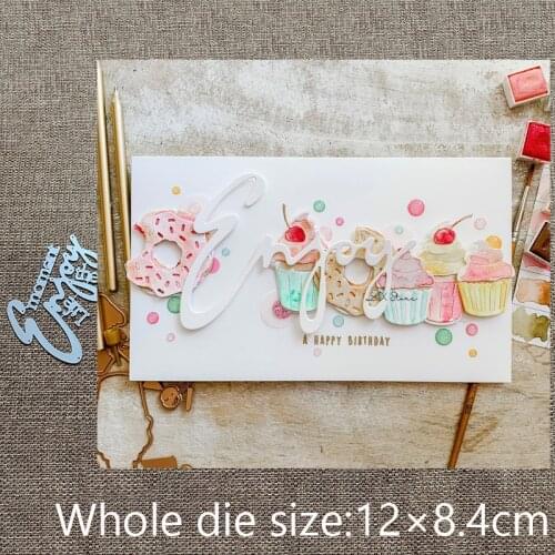 New Design Craft Metal stencil mold Cutting Dies Enjoy letters decoration scrapbook die cuts Album Paper Card Craft Embossing