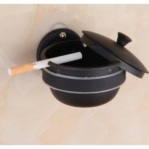 Wall-mounted Stainless Steel Ashtray Toilet bathroom ashtray free punching with cover wall-mounted creative ashtray