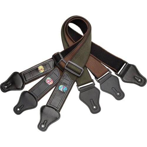 Adjustable Electric Guitar Strap with 3 Pick Holders 100% Soft Cotton Strap For Bass Electric & Acoustic Guitars Strap Belt