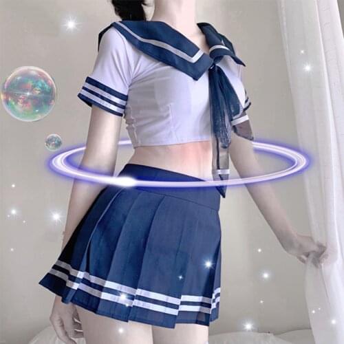 Sexy Women Cosplay Lingerie Student Uniform School Girl Ladies Erotic Costume Babydoll Dress Female Lace Mini Skirt Outfit