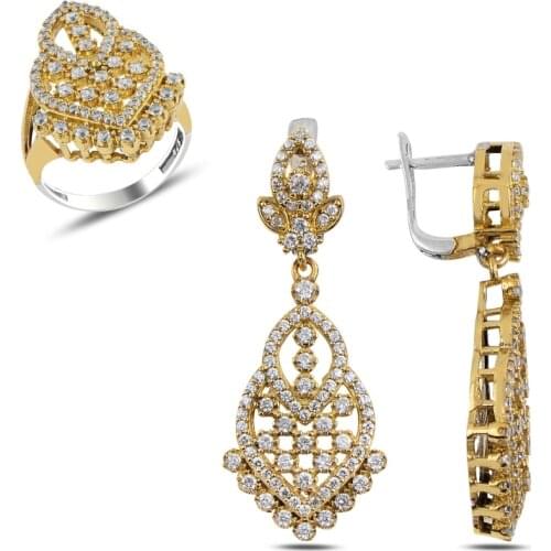 Silver 925 Sterling Zircon Cubic Zirconia Authentic Set