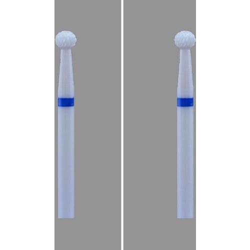 Ball Shape-2Pcs/Lot- Cross Cut - White Zirconia Ceramic Dental Lab Burs -0304.030