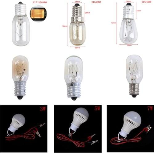 DC12V 3W ^40W LED Bulbs LED Lamp Home Camping Outdoor Light High Temperature Resistant Microwave Oven Bulb Cooker Lamp Light