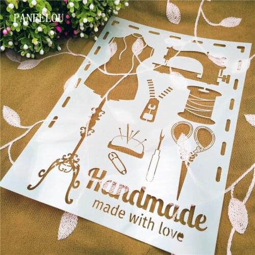 Sewing machine mold shield DIY cake scrapbook stencils hollow Embellishments printing lace ruler Valentines Day