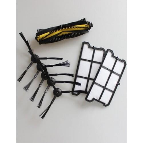 2x Dust HEPA Filter + 1x Agitator Brush + 4x Side Brush kit for Ecovacs Deebot Deepoo CR130,plus CR131 Robot Cleaner