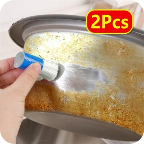 2pcs/set Kitchen Cleaning Gadgets Magic Stainless Steel Rod Metal Rust Remover Stick Clean Brushes Kitchen Tools Accessories