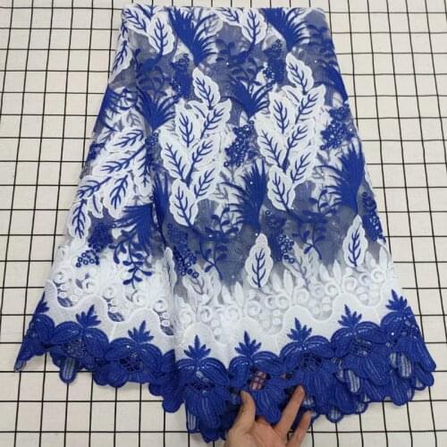 2021 High Quality White And Gold Line Embroidery Net Lace Fabrics With Stones Guinea 5Yards African Swiss Voile In Switzerland