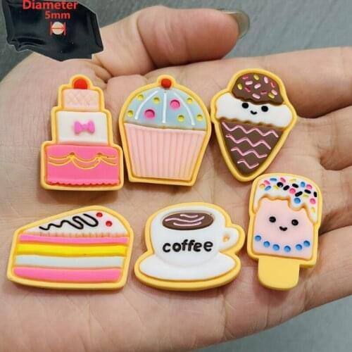 6PCS Resin Cute Cartoon Fridge Magnetic Sticker Kawaii Colourful Birthday Cake Ice Cream Coffee Refrigerator Magnet Children Toy