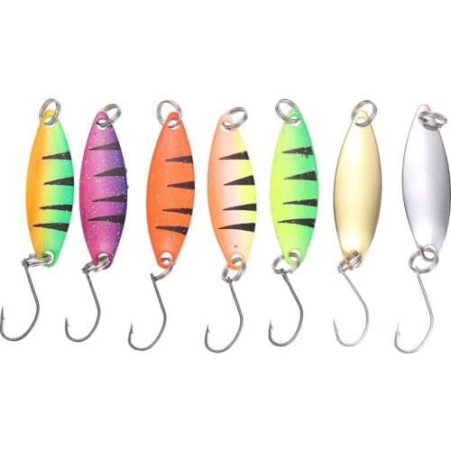 7pcs/set Sequin Fake Hard Baits Hook Single Fishing Lures Fish Simulation Shore Casting Jigging Spoon Lead Sea Cast Tackle