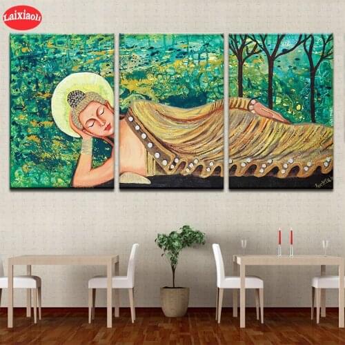 Diamond Painting Abstract art, religious Buddha statue Rhinestone 5D DIY Diamond Embroidery,Cross Stitch,diamond Mosaic Sale3pcs