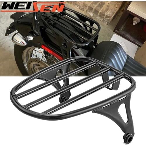 Motorcycle Accessories Gloss Black Solo Luggage Rack For 2018-2020 Harley Davidson Softail Slim FLSL Street Bob FXBB Models