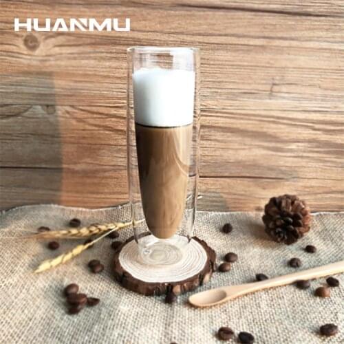 Double-Wall Wine Glass Champagne Flute Glass Juice Drink Milk Cup Coffee Cups Transparent Beer Tea Glasses Home Office Cafe