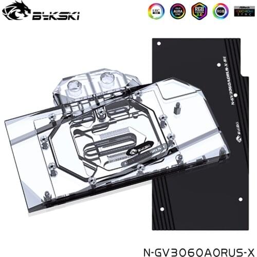 Bykski Water Cooler For Gigabyte AORUS Geforce RTX 3060 ELITE 12G VGA Block With Back Plate ,N-GV3060AORUS-X