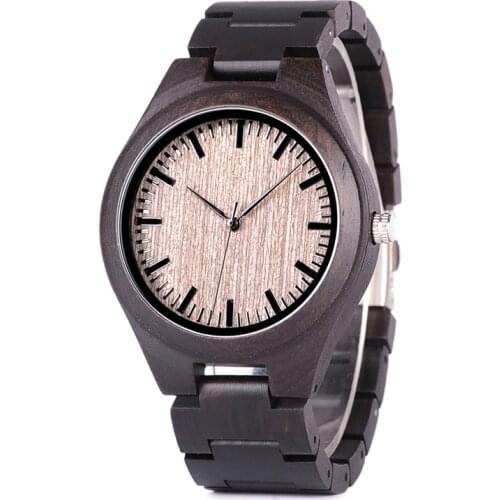 Top Brand Watch BOBO BIRD lover Watches Quartz Movement Wooden Band Ebony Timepiece Relogio J-O08