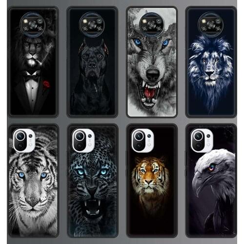 Phone Case for Xiaomi Mi Note 10 Lite 11 10T Pro 5G 9T Poco X3 NFC M3 Back Cover Mobile Bag Lion Tiger Wolf Dog Cat wild Animals