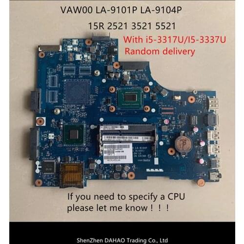CN-0760R1 motherboard for Dell Inspiron 3521 5521 Laptop Motherboard LA-9104P VAW00 SR0XL I5-3337U DDR3L 100% Fully Tested