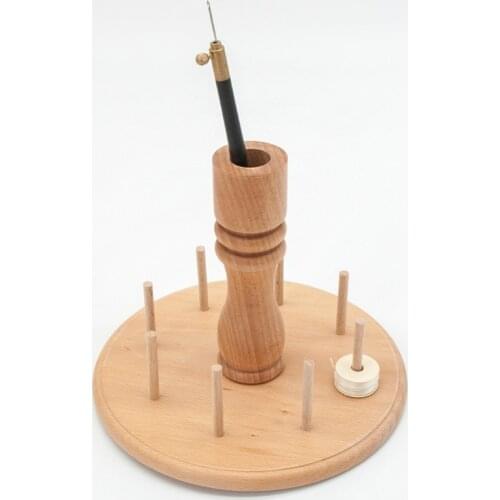Beech Wood 8 Spool Thread Rack Holder Sewing Embroidery Quilting Stand Organizer Holder gold keys