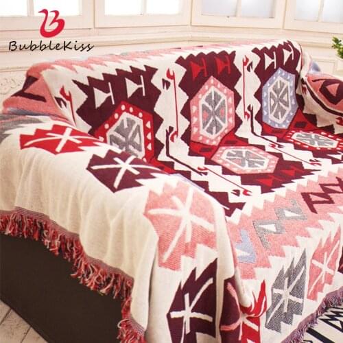 Bubble Kiss Cotton Towel Blanket for Couch Sofa Decorative Slipcover European Style Stitching Travel Plane Blanket Healthy Mat