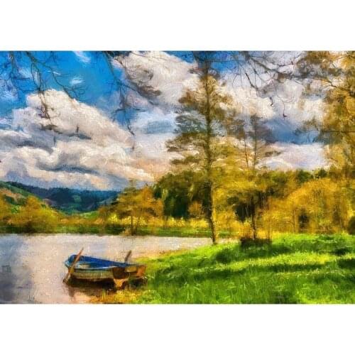 DIY 5D Diamond Painting Lake Farm Canvas Resin Craft Mosaic Embroidery Sale Picture By Numbers Full Square/round Drill