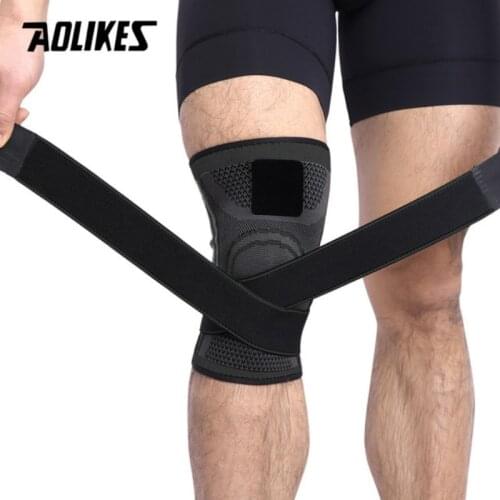 AOLIKES 1PCS Crossfit Joint Support Knee Support Pad Compression Knee Brace Shin Guard Pressurization Basketball Cycling Tape