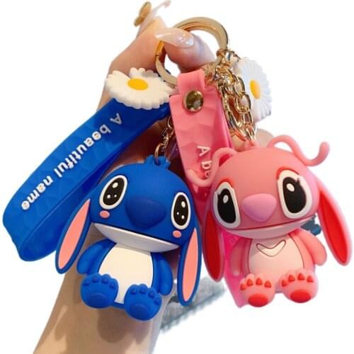 Korean Version Cartoon Stiletto Doll Key Chain Female Creativity Lovely Couple Little Daisy Bag Key Chain Ring Pendant