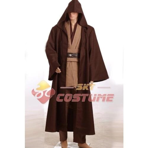 Cosplay Costume Star Obi Wan Kenobi Costume TUNIC Jedi Knight Hooded Adult Men Robe Cloak Full Set Halloween Costumes