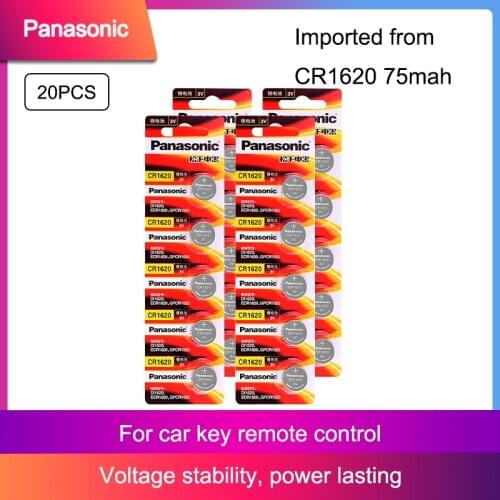 20pcs PANASONIC 3Volt CR1620 Button Batteries ECR1620 DL1620 For Electronic instruments Camcorders Cell Coin Lithium Battery