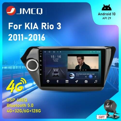 JMCQ Android 10 4G+32G Car Radio Multimidia Video Player For KIA RIO 3 2011-2016 AUTO Navigation GPS Stereo 2Din DVD Head Unit