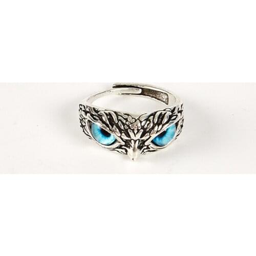 Vintage Men And Women Owl Ring Silver Color Engagement Rings Jewelry Gifts