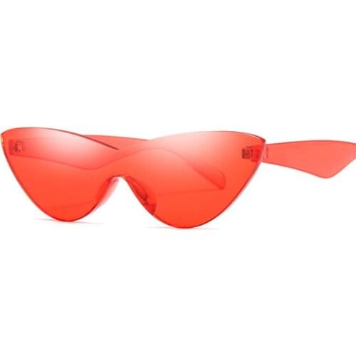Small Frame Cat Eye Sunglasses Women Fashion Designer Sun Glasses For Women Transparent Color Sexy Vintage Red Black Oculos