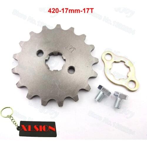 420 17 T Tooth 17mm ID Front Engine Sprocket for 50cc-160cc Pitsterpro Dirt Pit Bike ATV Quad Go Kart Moped Scooter Motorcycle