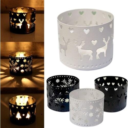 Christmas Lron Hollow Candle Holder Merry Christmas Decoration For Home 2020 Christmas Ornament Xmas Navidad Gift New Year 2021